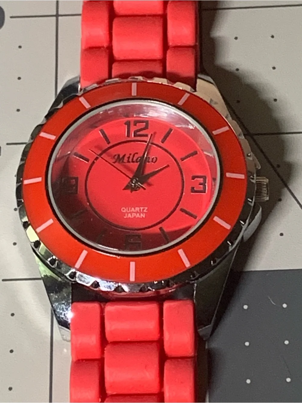 Milano Vibrant Red Silicone Sport Watch